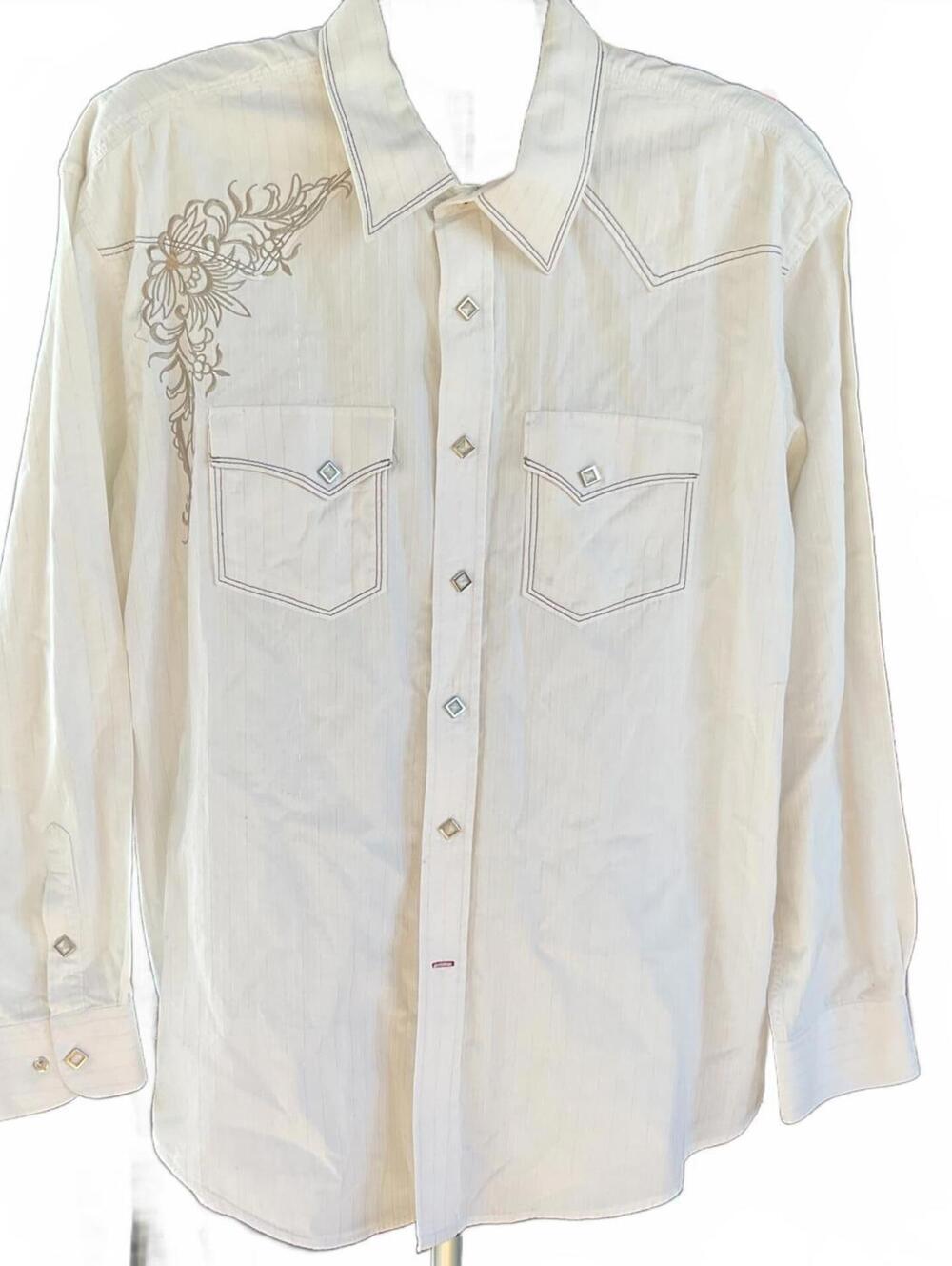 Vintage Rough Stock by Panhandle Slim Western Pearl Snap Shirt  Size XL